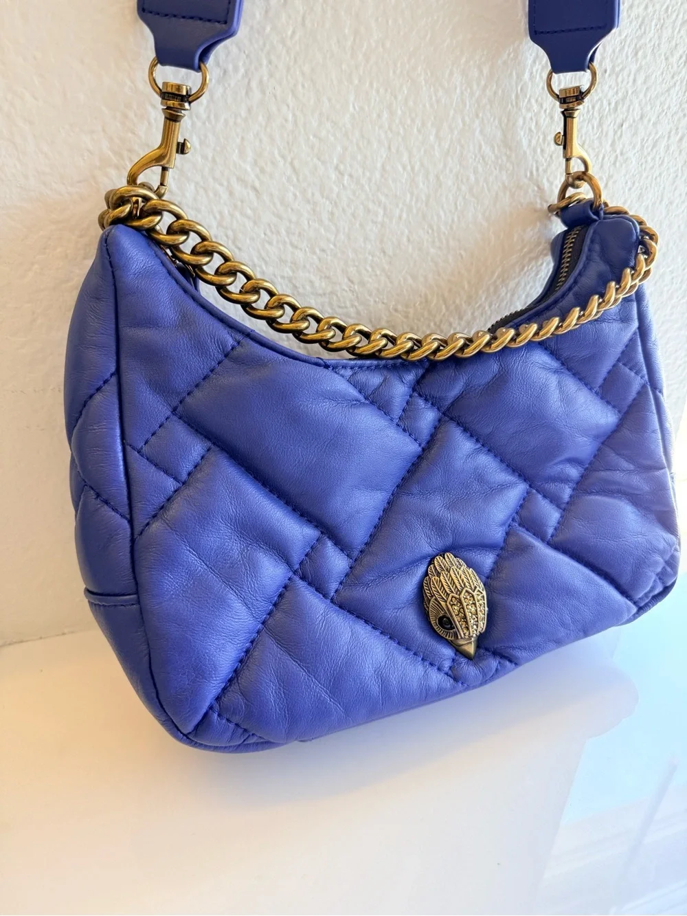 Kurt Geiger Quilted Leather Crossbody Purse With Coin Pouch